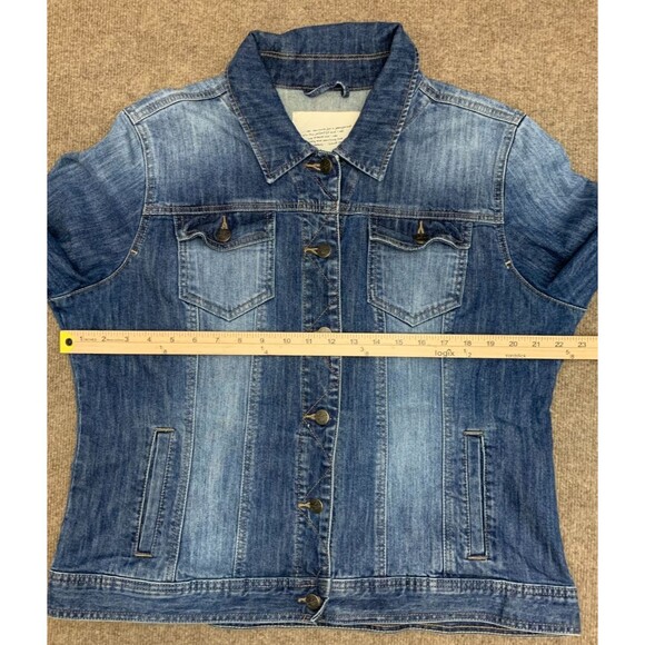 Yessica Jacket Womens XXL Denim Trucker Retro Boyfriend Fitted Stretch Jean - Picture 5 of 9